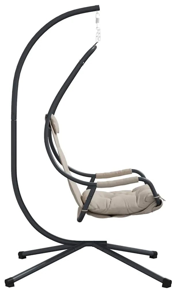 vidaXL Κρεμαστή καρέκλα αυγό Taupe 94 x 107 x 196.5 εκ. Ατσάλι