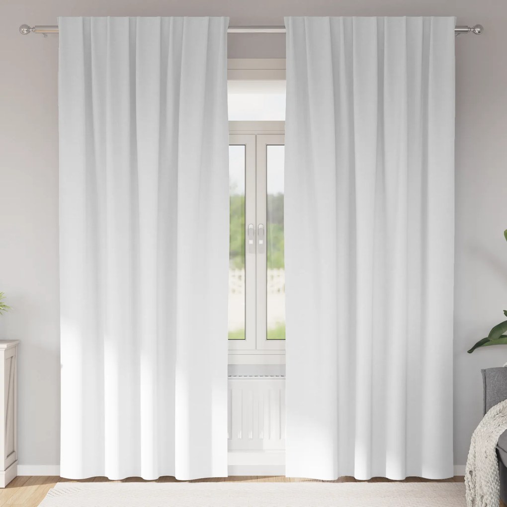 vidaXL Κουρτίνες συσκότισης 2 pcs Καθαρό Λευκό 245 x 140 εκ.
