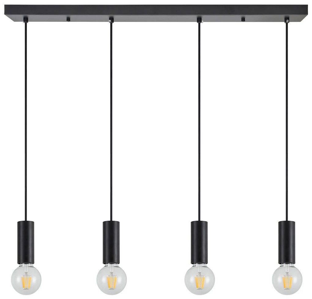 Φωτιστικό Οροφής  SE21-BL-4-4BL ADEPT TUBE Black Pendant+ - 51W - 100W - 77-8482