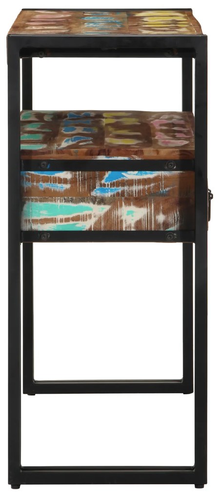 vidaXL Τραπέζια άκρης Πολύχρωμο 90x33x75 εκ. Μασίφ ανακυκλωμένο ξύλο & Μέταλλο