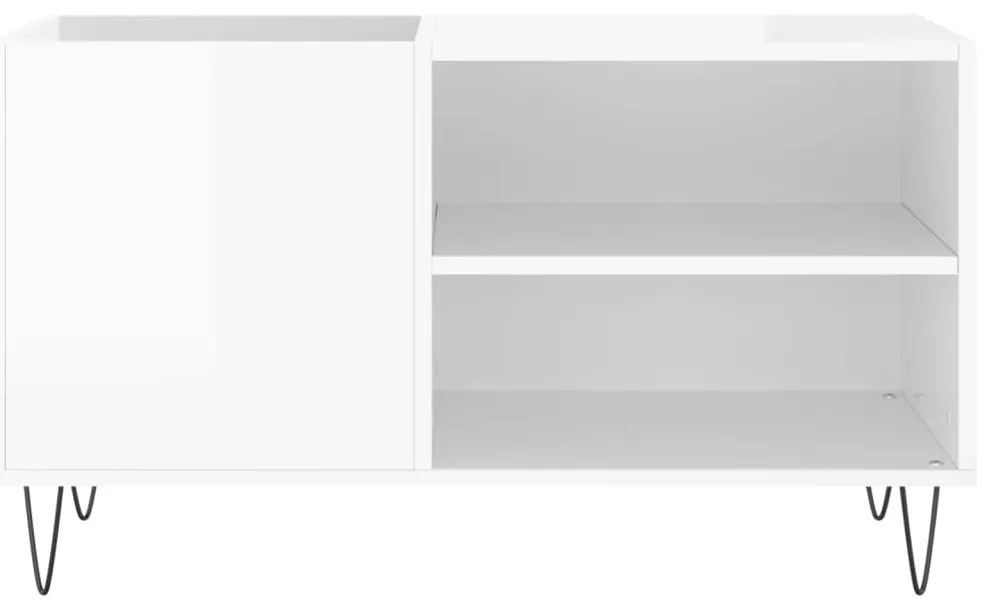 vidaXL Δισκοθήκη Γυαλ. Λευκή 85 x 38 x 48 εκ. από Επεξεργασμένο Ξύλο