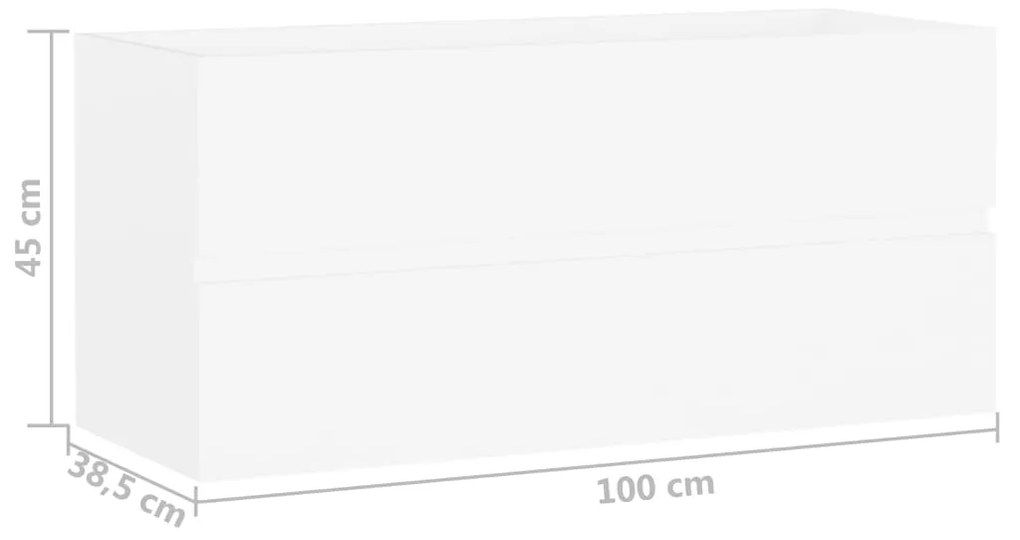 Ντουλάπι Νιπτήρα Λευκό 100 x 38,5 x 45 εκ. από Επεξ. Ξύλο - Λευκό