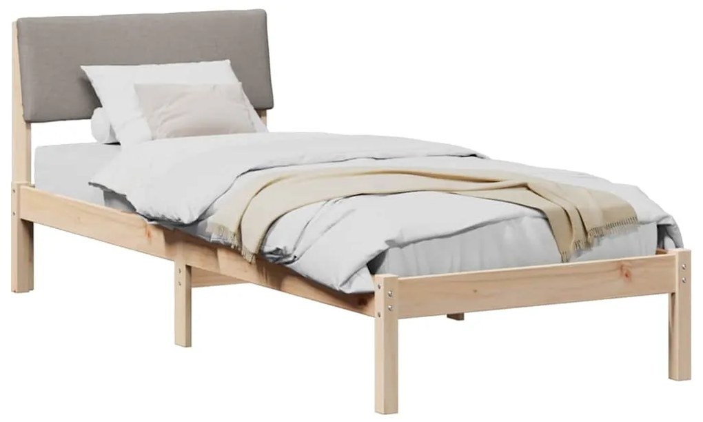 vidaXL Σκελετός Κρεβατιού Καφέ και ταμπά 75 x 190 cm Μασίφ ξύλο πεύκου