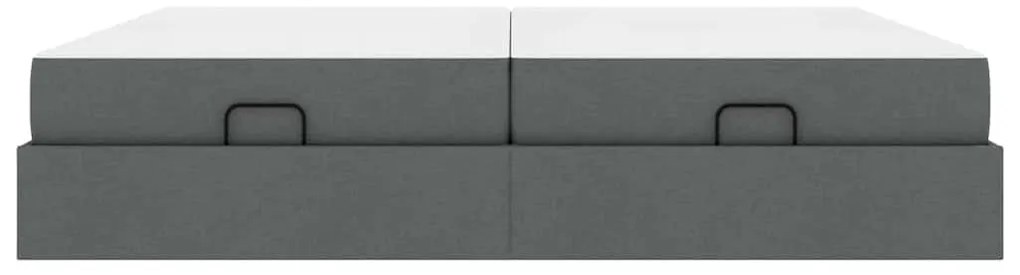 vidaXL Σκελετός κρεβατιού με στρώμα με στρώμα 2 pcs Σκούρο Γκρι ύφασμα