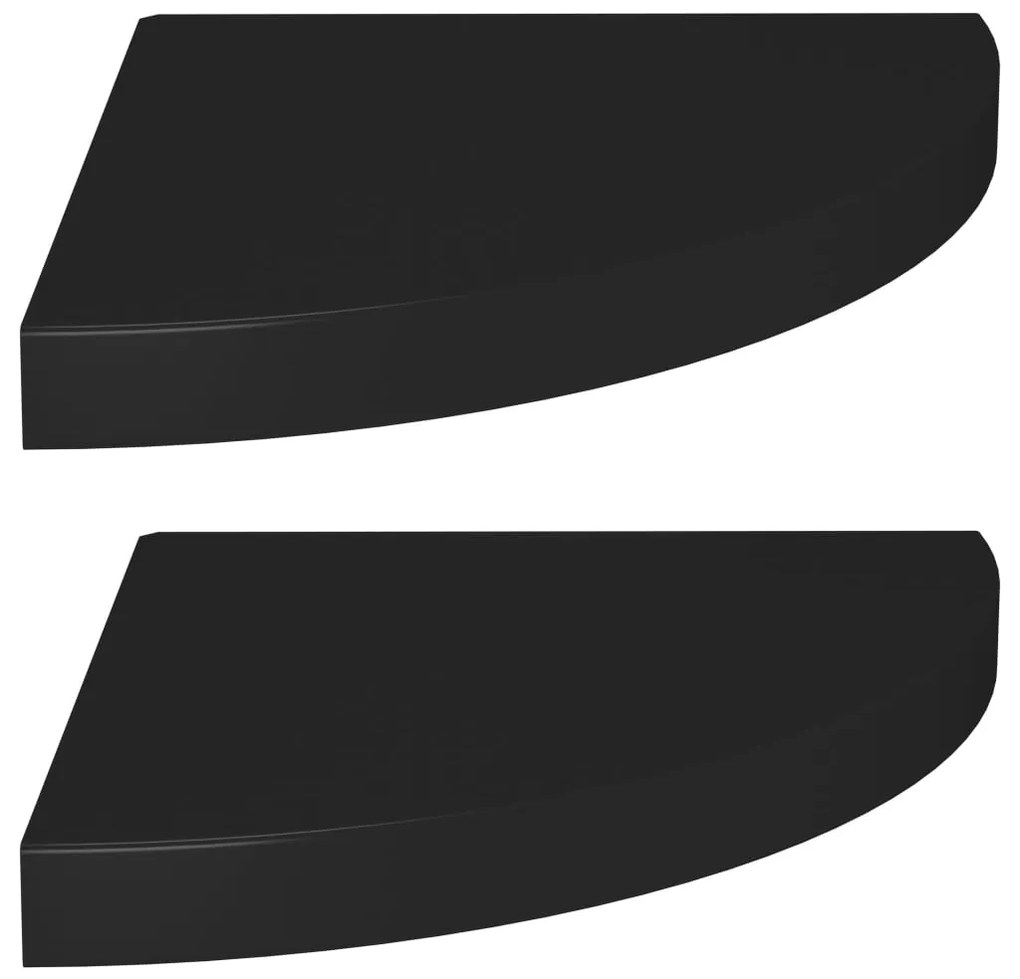 vidaXL Ράφια Τοίχου 2 τεμ. Μαύρα 35x35x3,8 εκ. από MDF