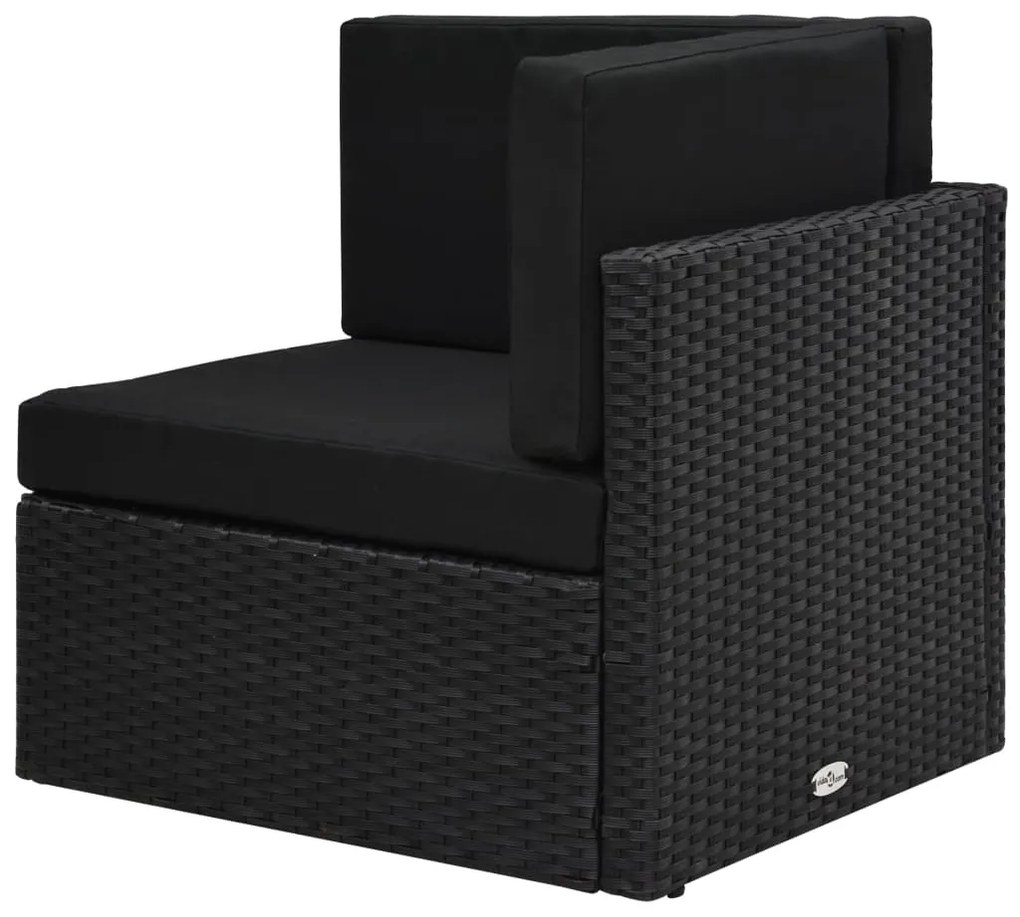 vidaXL Σαλόνι Κήπου Σετ 12 Τεμ. Μαύρο από Συνθετικό Ρατάν με Μαξιλάρια