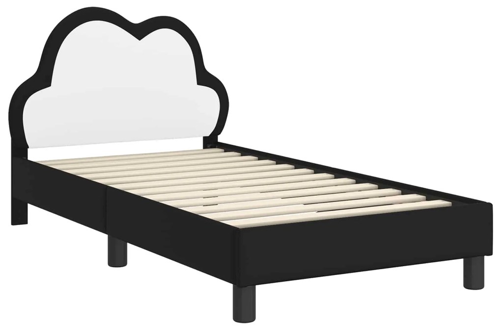 vidaXL Σκελετός Κρεβατιού με κεφαλάρι Μαύρο 80 x 160 cm PU