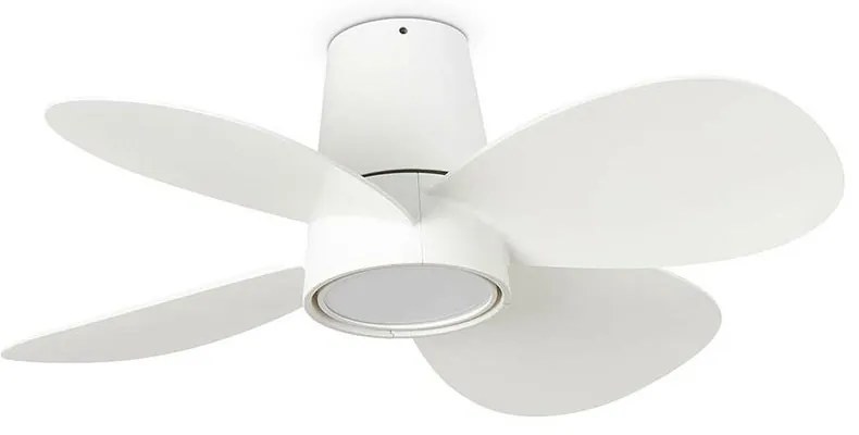 Ανεμιστήρας Οροφής Klover S 34315 D80cm 4 Blades 18W LED CCT DIM 2700 - 6000K 831lm White Faro Barcelona Διάμετρος 80cm