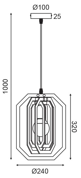 ΚΡΕΜΑΣΤΟ ΦΩΤΙΣΤΙΚΟ 1ΧΕ27 ΑΝ.ΚΑΦΕ ΔΕΡΜΑ MDF D24XH100CM TRITON - ZM391P24WLL - ZM391P24WLL