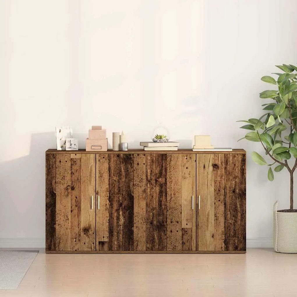 vidaXL Παραδοσιακά Πλευρικά Έπιπλα 2 pcs Παλαιό ξύλο 79 x 38 x 80 εκ.