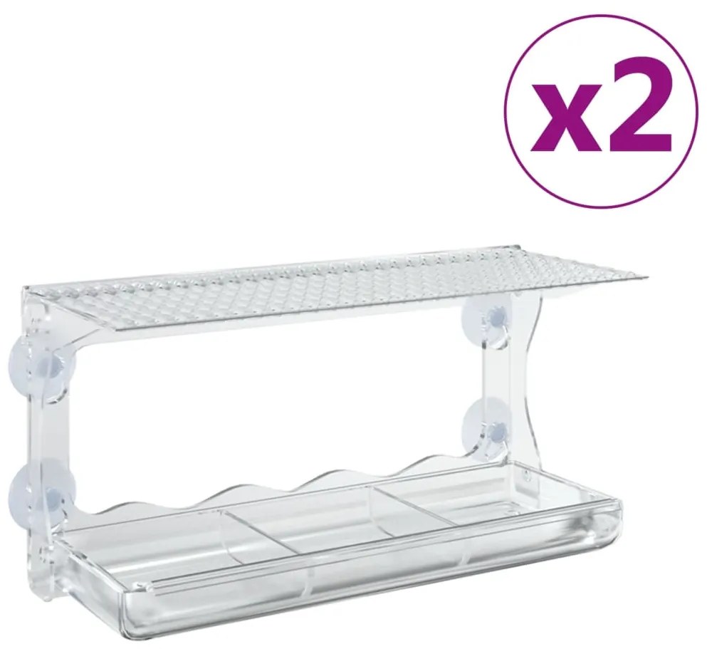 vidaXL Ταΐστρες Πουλιών για Παράθυρο 2 τεμ. 30x12x15 εκ. Ακρυλικές