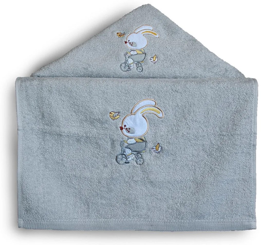 Βρεφικές Πετσέτες (Σετ 2τμχ) Sb Home Bike Silver 450gsm