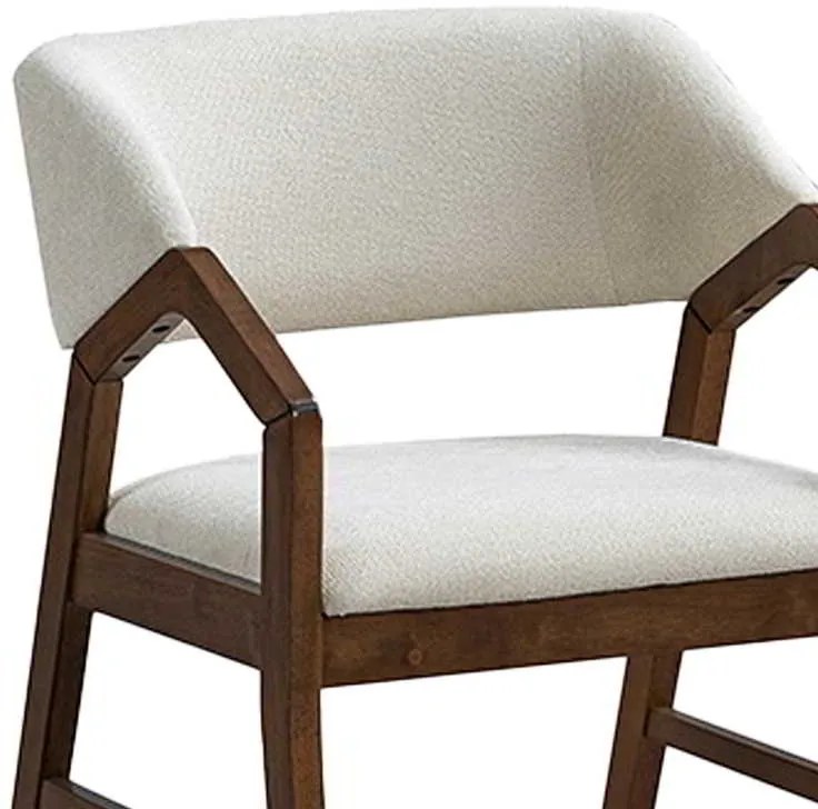 Πολυθρόνα Livia pakoworld rubberwood σε καρυδί-εκρού απόχρωση 47.5x54.5x78εκ
