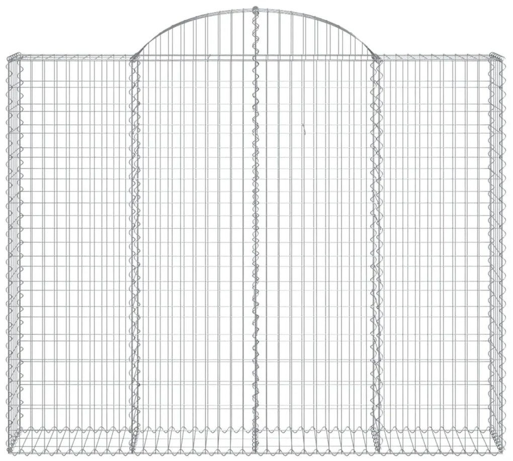 Συρματοκιβώτια Τοξωτά 15 τεμ. 200x30x160/180 εκ. Γαλβαν. Ατσάλι - Ασήμι