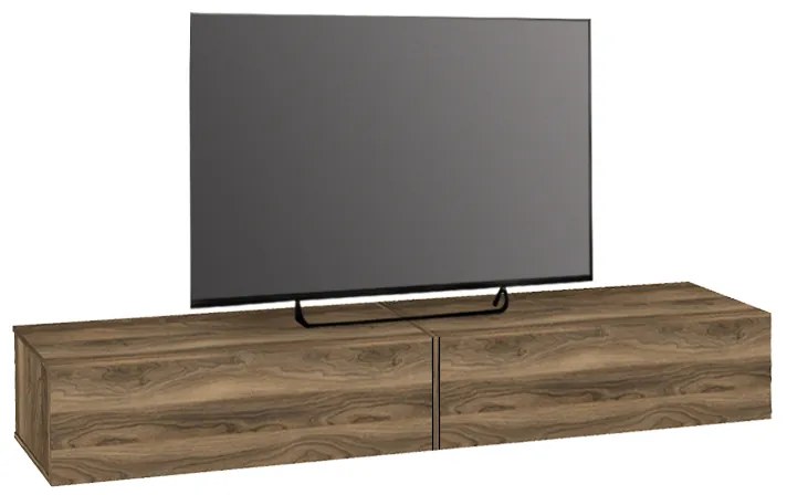 Έπιπλο τηλεόρασης επιτοίχιο Espanse Megapap χρώμα καρυδί 241,8x31,7x30εκ.