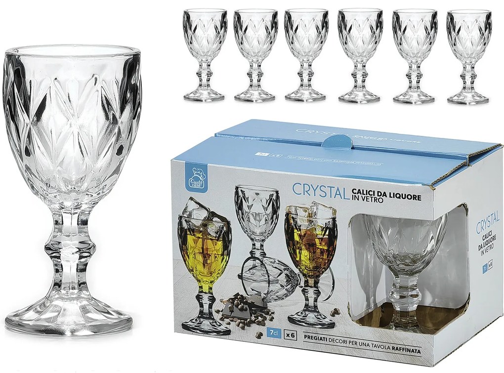 Ποτήρια Λικέρ Διάφανα Γυαλί 7cl 6Τμχ