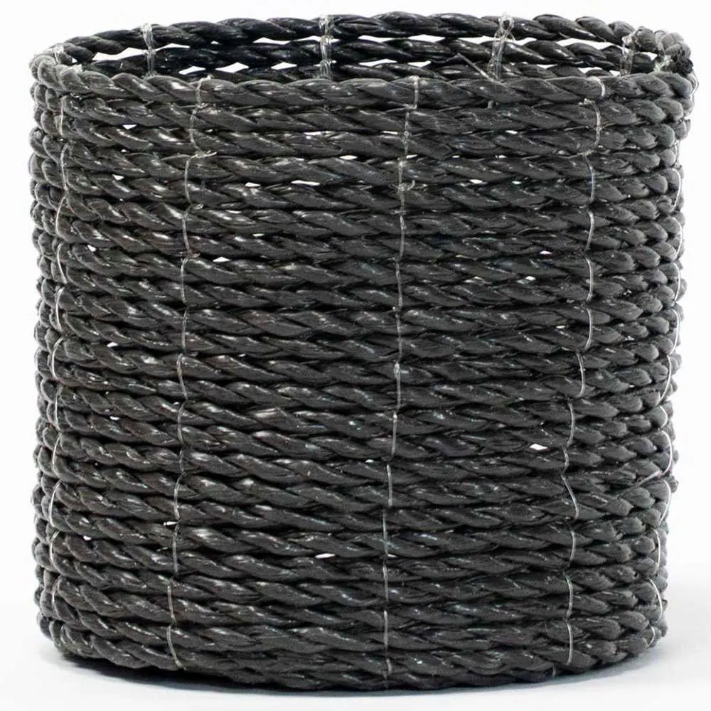 Καλάθι Πλεκτό Grass 7830-8 16x16x15cm Black Supergreens Rattan