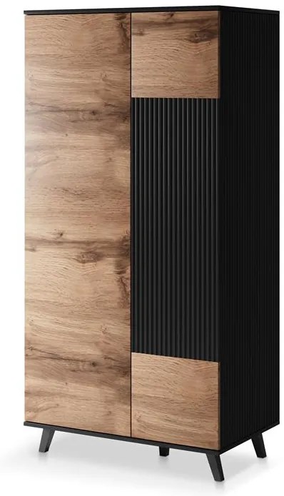 RANDOM P-1 hanging shelf, color: wotan oak/black DIOMMI V-PL-RANDOM-S-1