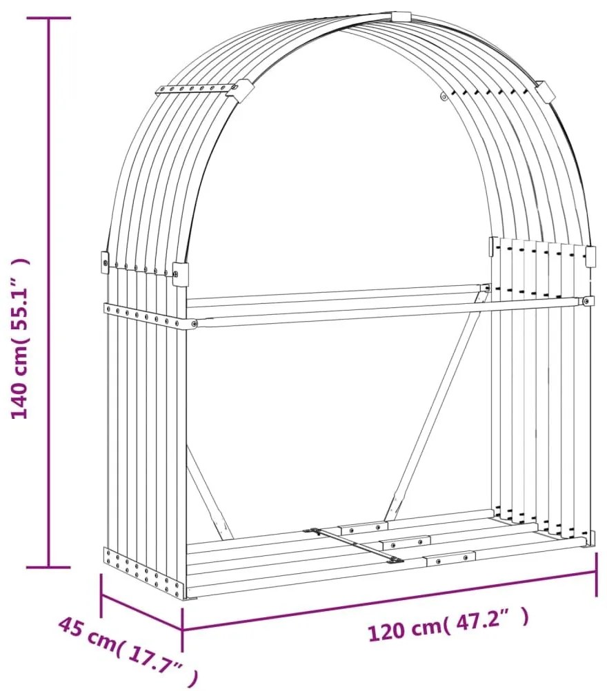 Ξυλοθήκη Ασημί 120x45x140 εκ. από Γαλβανισμένο Ατσάλι - Ασήμι