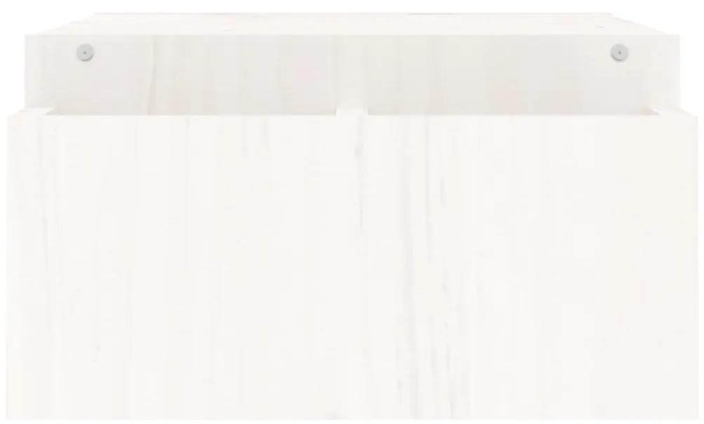 vidaXL Βάση Οθόνης Λευκή 100x27,5x15 εκ. από Μασίφ Ξύλο Πεύκου