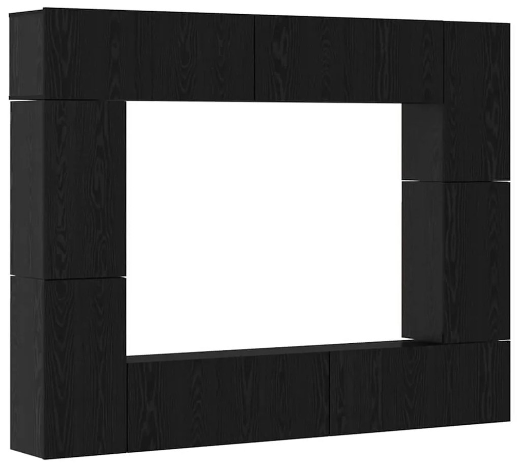 vidaXL Σετ επίπλου τηλεόρασης 8 pcs Μαύρη δρυς 80 x 30 x 30 εκ