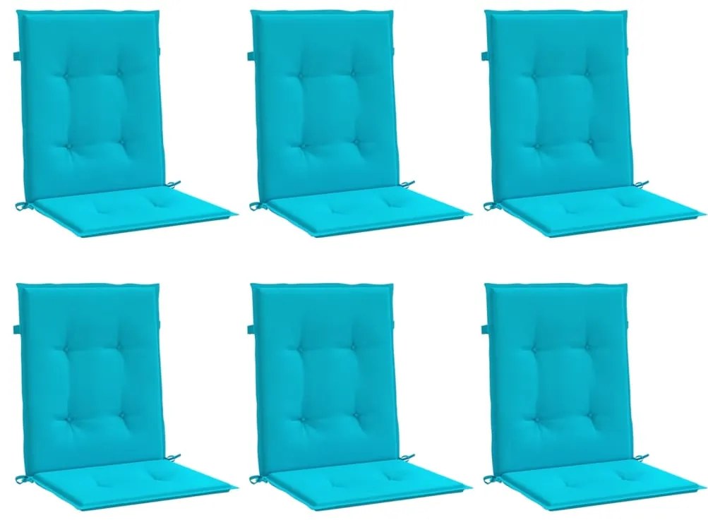 vidaXL Μαξιλάρια Καρέκλας με Πλάτη 6 τεμ. Τιρκουάζ Υφασμάτινα