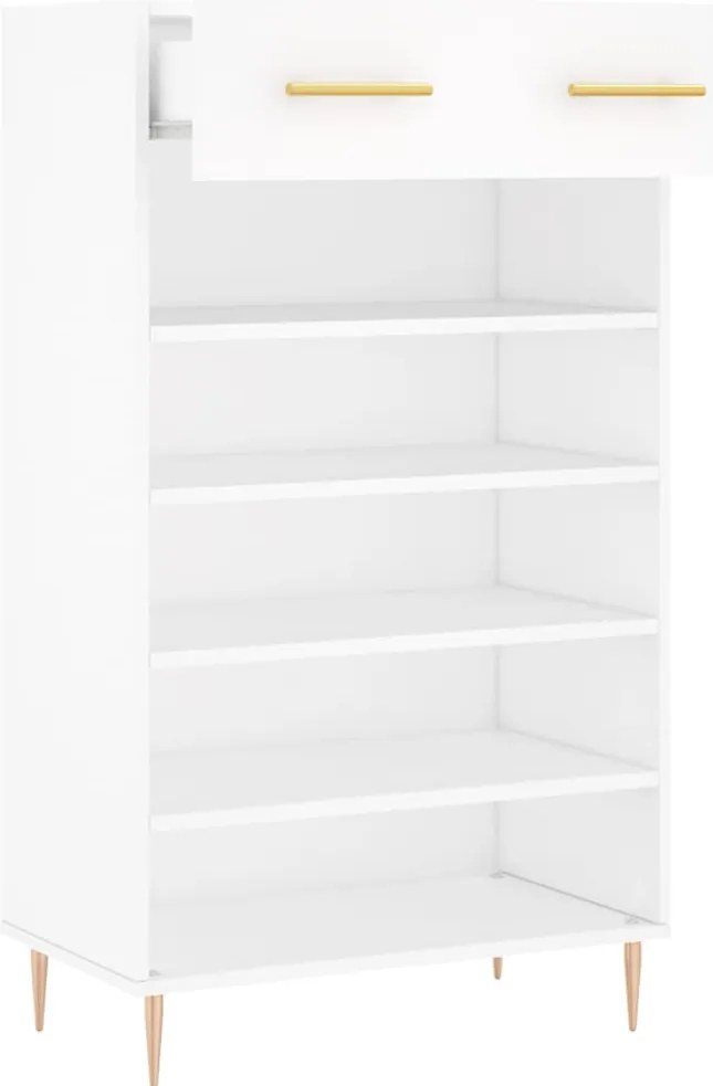 vidaXL Παπουτσοθήκη Λευκή 60 x 35 x 105 εκ. από Επεξεργασμένο Ξύλο