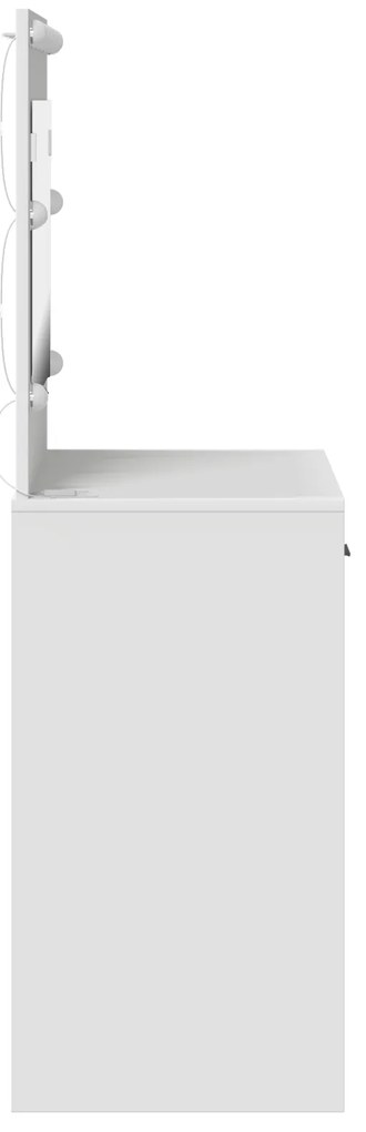 vidaXL Τραπέζι Μακιγιάζ με LED Φώτα - Λευκό, 78.5 x 41 x 135 εκ.