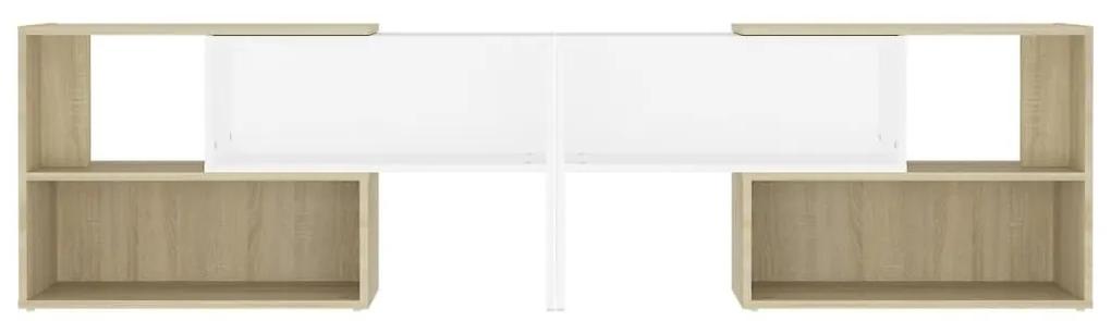 Έπιπλο Τηλεόρασης Λευκό/Sonoma Δρυς 149x30x52 εκ. Μοριοσανίδα - Λευκό