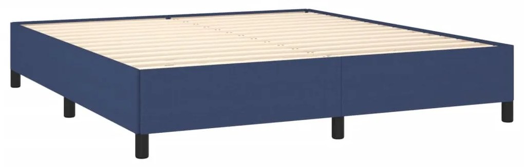 vidaXL Κρεβάτι Boxspring με Στρώμα Μπλε 160x200 εκ. Υφασμάτινο