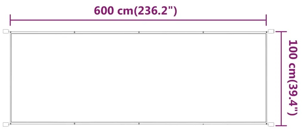 vidaXL Τέντα Κάθετη Μπεζ 100 x 600 εκ. από Ύφασμα Oxford