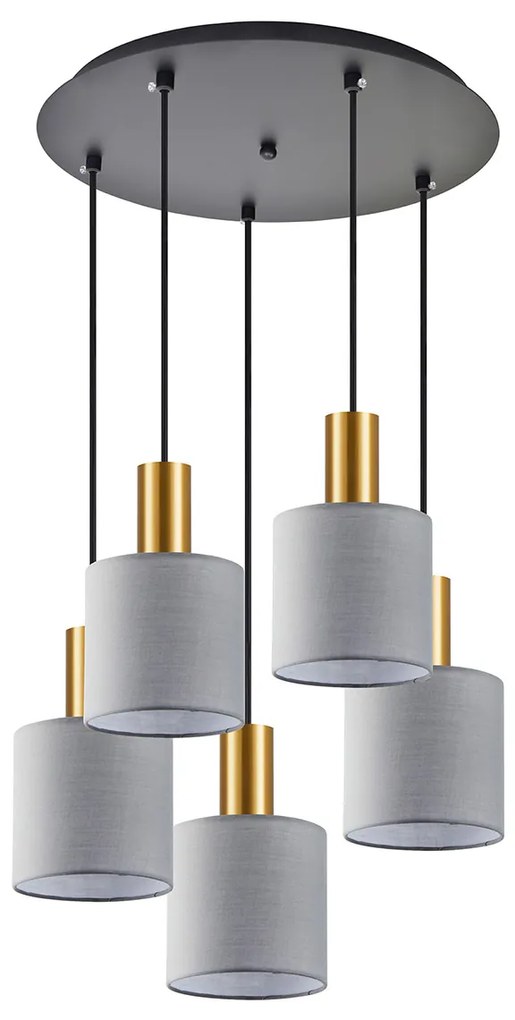 Φωτιστικό Οροφής Πολύφωτο Homelighting 77-8608 Gold/Grey