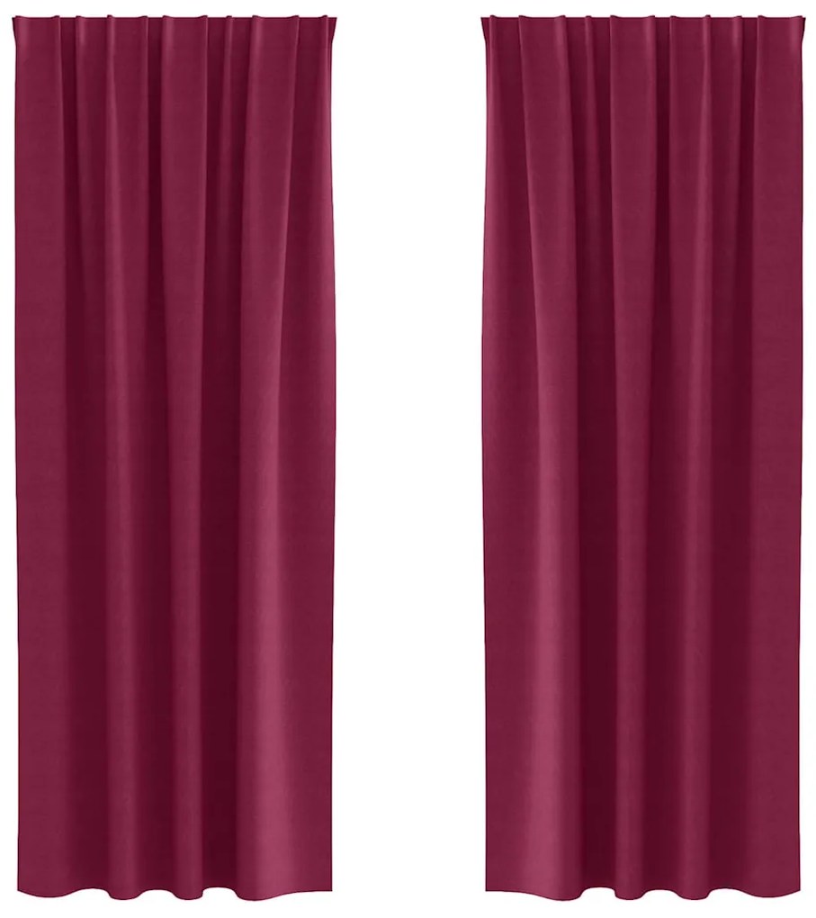 vidaXL Κουρτίνες με κουρτίνες 2 pcs Κόκκινο 245x140εκ. Πολυεστέρας