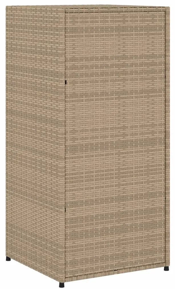 Ντουλάπι Αποθήκευσης Κήπου Beige 55x55x111 εκ. Συνθετικό Ρατάν - Μπεζ