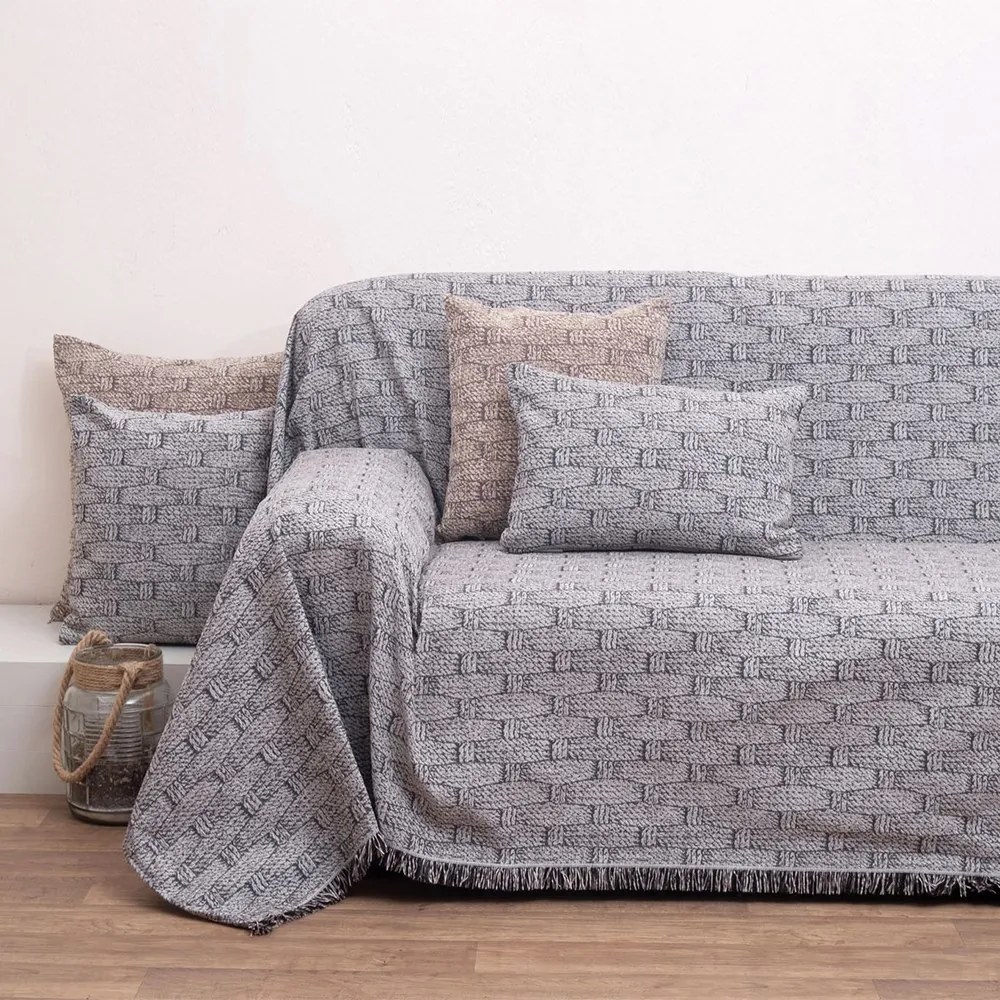 Ριχτάρι 1444 Grey Anna Riska Τριθέσιο 180x280cm Chenille