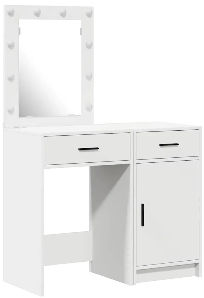 vidaXL Τραπέζι περιποίησης με συρτάρι 2 pcs Λευκό 50 x 41 x 135 εκ