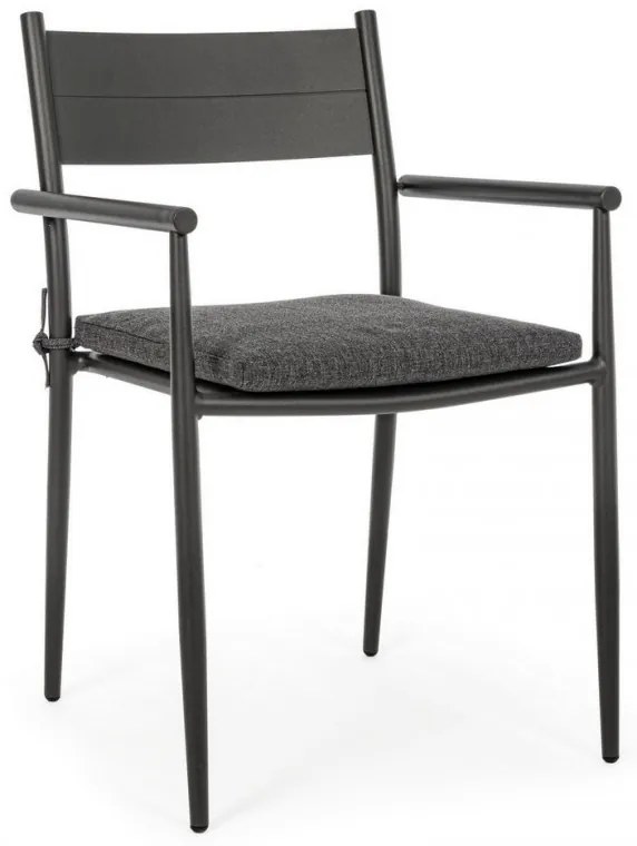 Καρέκλα Kendall Charcoal Μαύρη 54x57x83εκ. - Μαύρο