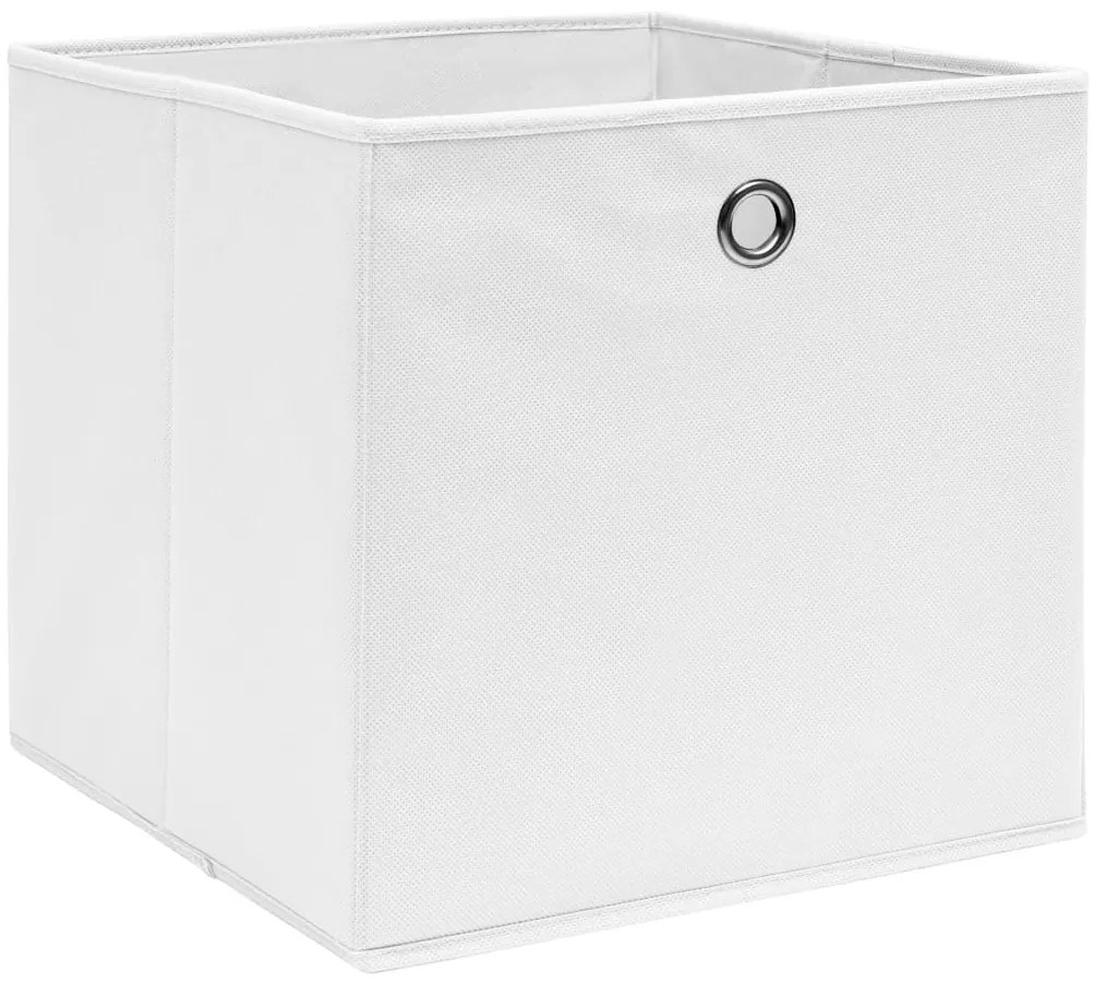 vidaXL Κουτιά Αποθήκευσης 10 τεμ. Λευκά 28x28x28 εκ. Ύφασμα Non-woven