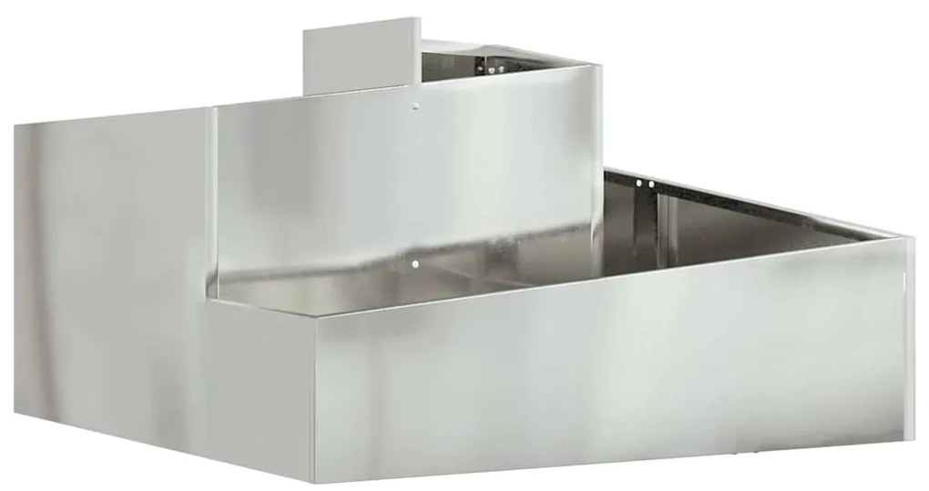 vidaXL Γλάστρα Κήπου Ασημί 80 x 80 x 50 εκ. Γαλβανισμένος χάλυβας