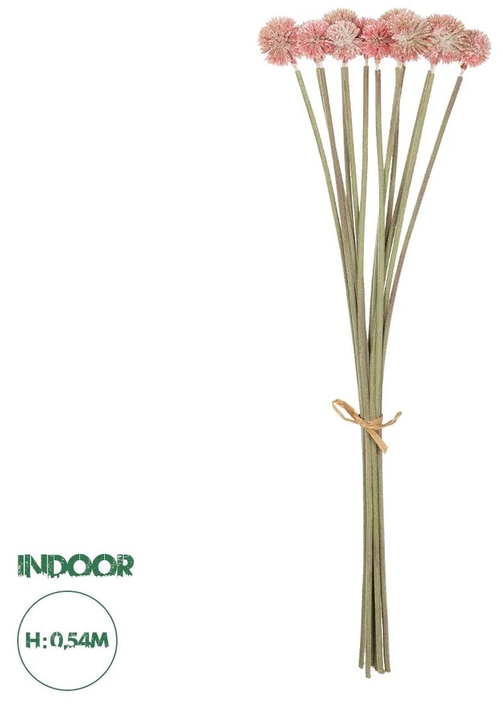 GloboStar® Artificial Garden PINK DANDELION BOUQET 21359 Τεχνητό Διακοσμητικό Ταραξάκο Μπουκέτο Y54cm