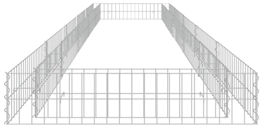 Συρματοκιβώτιο-Γλάστρα Υπερυψωμένη 500x100x20 εκ. Γαλβ. Χάλυβας - Ασήμι