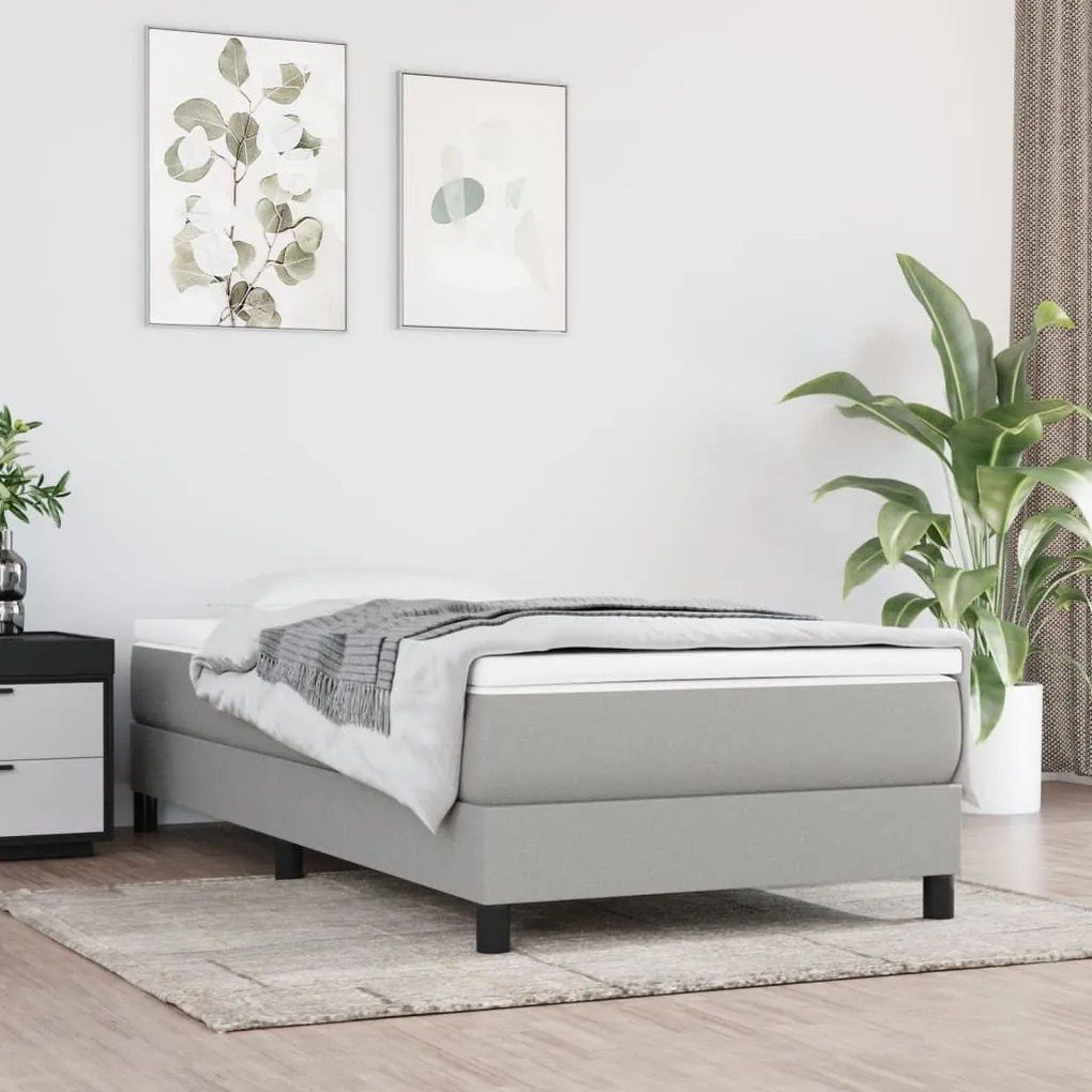 ΠΛΑΙΣΙΟ ΚΡΕΒΑΤΙΟΥ BOXSPRING ΑΝΟΙΧΤΟ ΓΚΡΙ 90X200 ΕΚ. ΥΦΑΣΜΑΤΙΝΟ 3120484