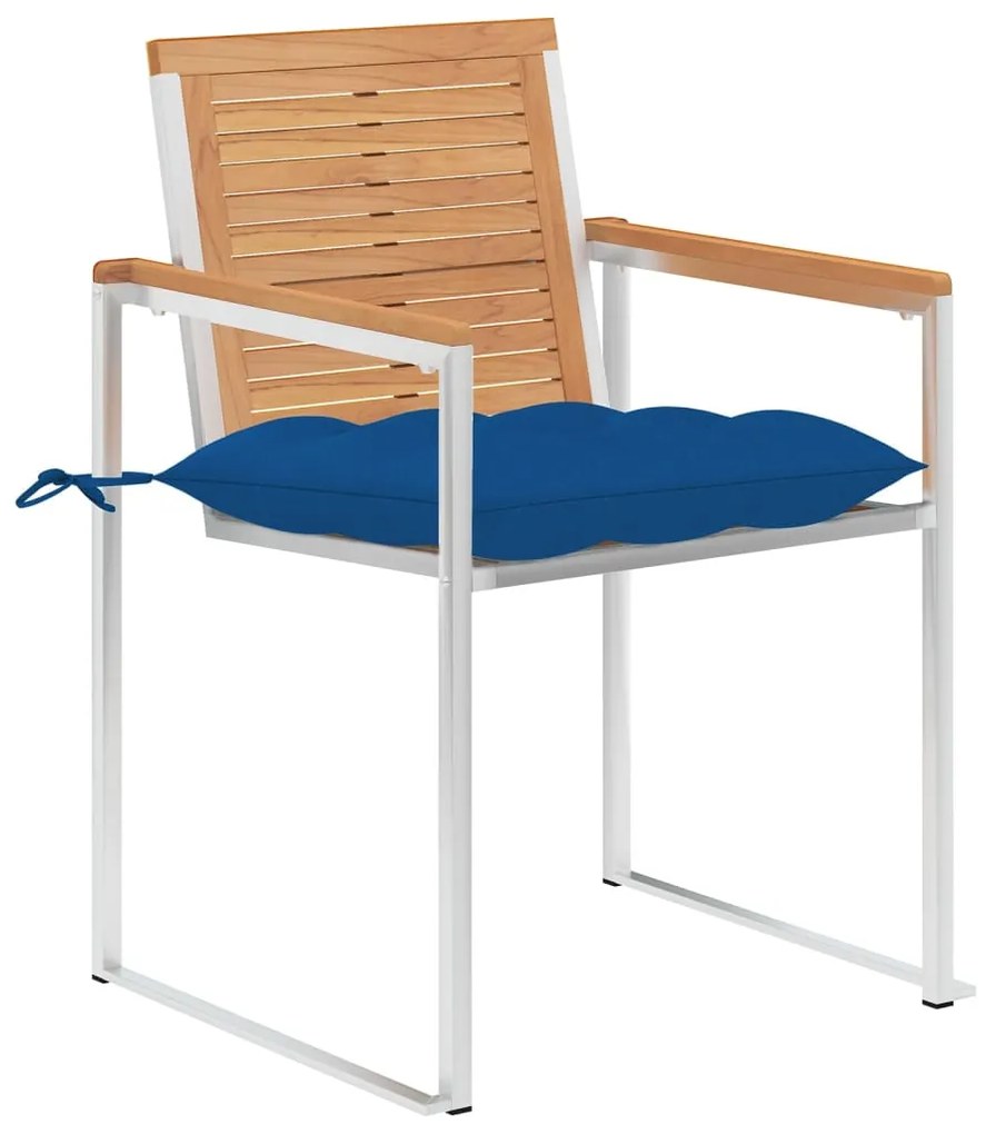 vidaXL Καρέκλες Κήπου 8 τεμάχια από Μασίφ Ξύλο Teak με Μαξιλάρια