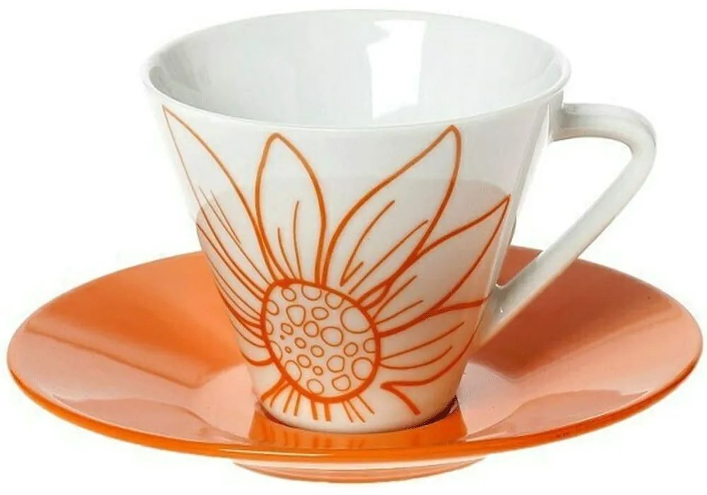Φλυτζάνι Τσαγιού Oranie 25.392.16 Orange-White Cryspo Trio Porcelain