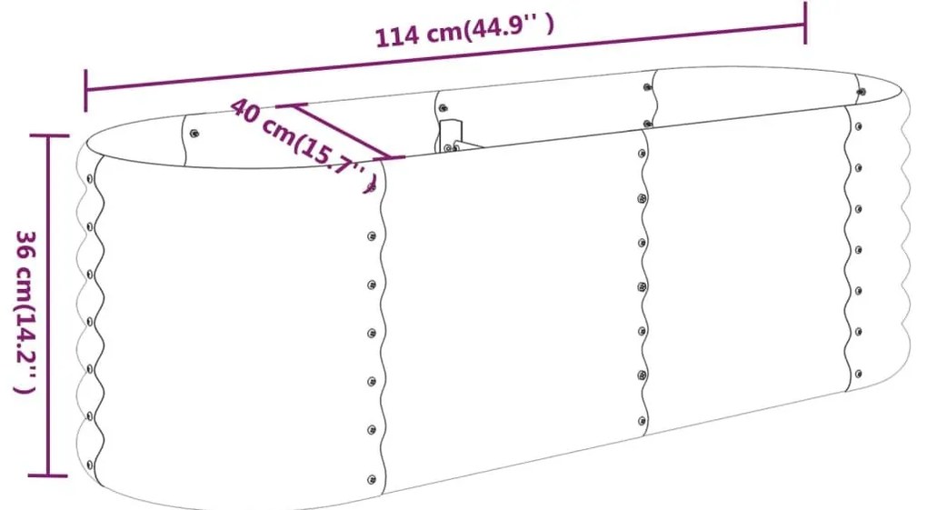 Ζαρντινιέρα Υπερυψωμένη Καφέ 114x40x36 εκ. Ατσάλι Ηλεκτρ. Βαφή - Καφέ