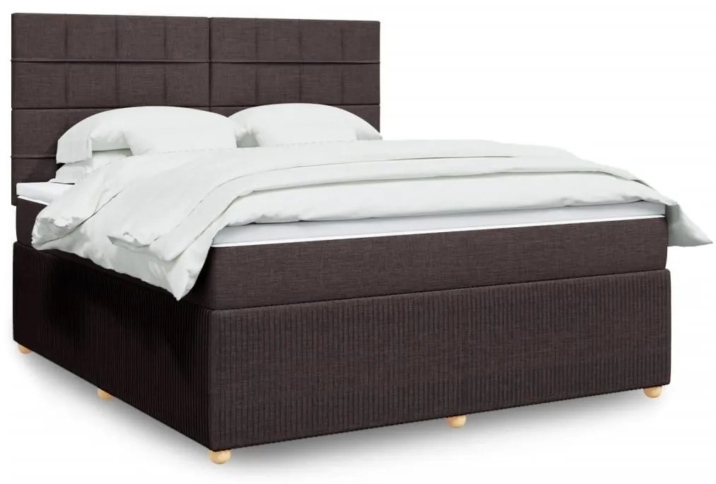 ΚΡΕΒΑΤΙ BOXSPRING ΜΕ ΣΤΡΩΜΑ ΣΚΟΥΡΟ ΚΑΦΕ 180X200 ΕΚ ΥΦΑΣΜΑΤΙΝΟ 3294438