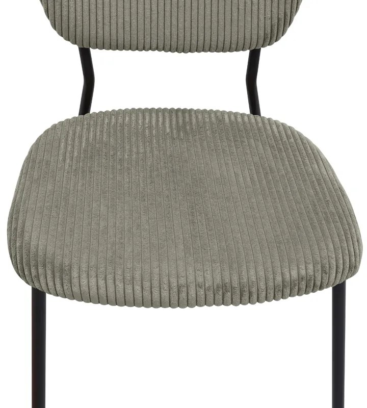 Καρέκλα τραπεζαρίας Kevin Megapap λαδί ύφασμα - μεταλλικό μαύρο πόδι 48x51x87εκ.