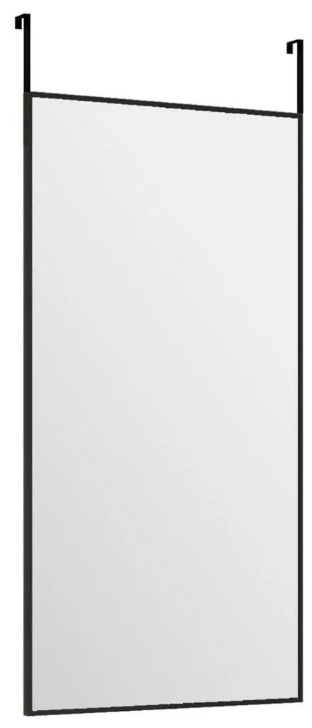 vidaXL Καθρέπτης Πόρτας Μαύρος 30 x 60 εκ. από Γυαλί και Αλουμίνιο
