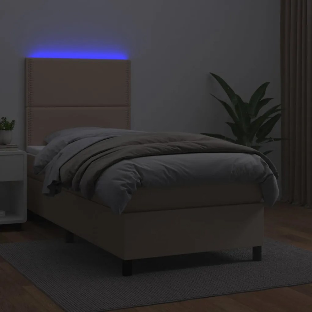 ΚΡΕΒΑΤΙ BOXSPRING ΣΤΡΩΜΑ&amp;LED ΚΑΠΟΥΤΣΙΝΟ 80X200 ΕΚ. ΣΥΝΘ. ΔΕΡΜΑ 3135854