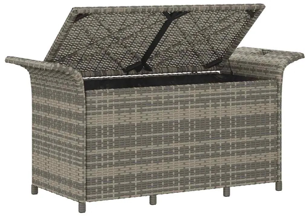 vidaXL Παγκάκι Κήπου με Μαξιλάρι Γκρι 116x46x57 εκ. από Συνθ. Ρατάν